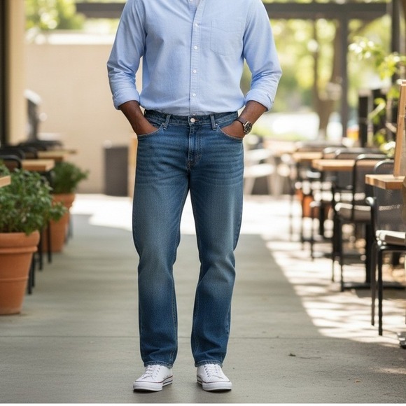 Wrangler Other - Wrangler Authentics Jeans Men 46x34 Blue Relaxed‎ Fit Straight Leg 10ZM200DX